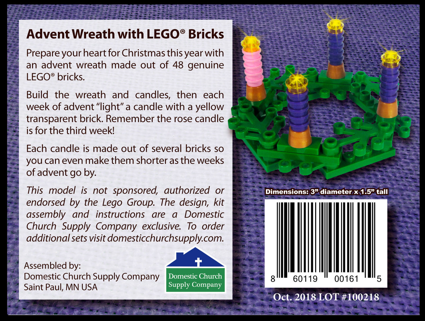 Advent Wreath with LEGO® Bricks (Case of 144)